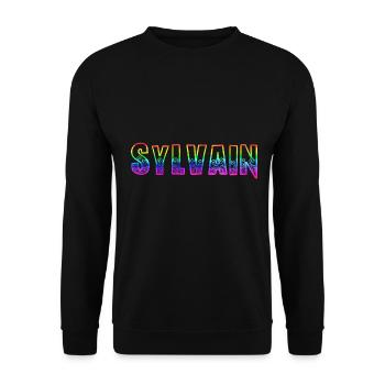sylvain rs arc-en-ciel - Sweat-shirt Unisexe - noir - Devant - Alina (178cm) & Michal (187cm)