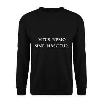 personne ne naît sans erreurs - Sweat-shirt Unisexe - noir - Devant - Alina (178cm) & Michal (187cm)