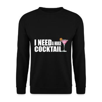 boire, drôle, énorme, cocktail, adulte, humour, - Sweat-shirt Unisexe - noir - Devant - Alina (178cm) & Michal (187cm)