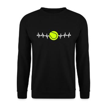 Tennis Heartbeat Shirt Tennis T-Shirt for Players - Sweat-shirt Unisexe - noir - Devant - Alina (178cm) & Michal (187cm)
