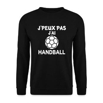 j'peux pas j'ai handball - Sweat-shirt Unisexe - noir - Devant - Alina (178cm) & Michal (187cm)
