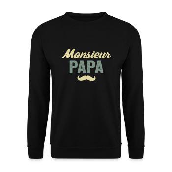 Herr Vater Vater T-Shirt - Unisex Pullover - Schwarz - Vorne - Alina (178cm) & Michal (187cm)
