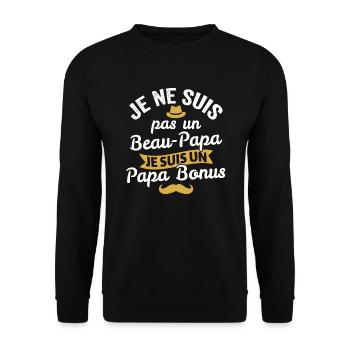 Je ne suis pas un beau-papa je suis un papa bonus - Sweat-shirt Unisexe - noir - Devant - Alina (178cm) & Michal (187cm)