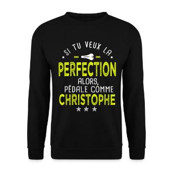 christophe si tu veux la perfection vélo cycliste - Sweat-shirt Unisexe - noir - Devant - Alina (178cm) & Michal (187cm)