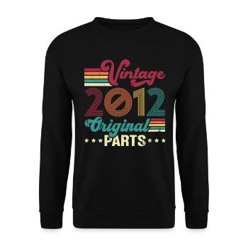 Vintage 2012 Original, Cadeau D'anniversaire - Sweat-shirt Unisexe - noir - Devant - Alina (178cm) & Michal (187cm)
