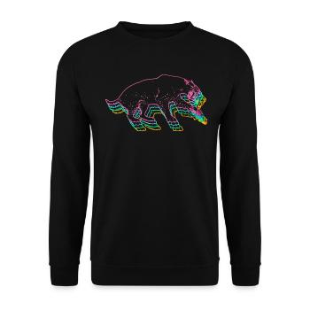 Säbelzahntiger - Unisex Pullover - Schwarz - Vorne - Alina (178cm) & Michal (187cm)