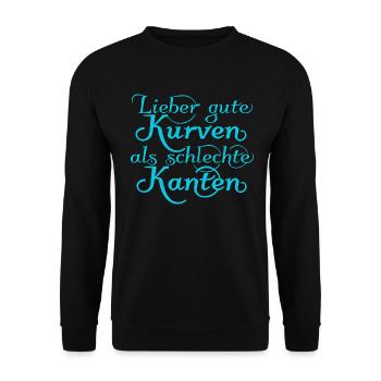 better good CURVES than bad EDGES, nettsfetz - Unisex Sweatshirt - black - Front - Alina (178cm) & Michal (187cm)