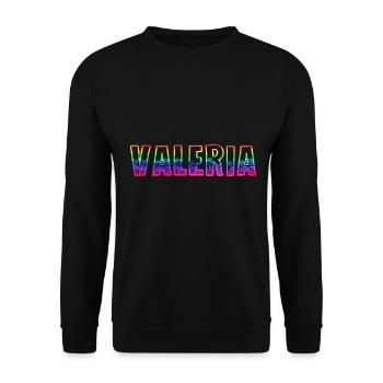 valeria rs regenbogen - Unisex Pullover - Schwarz - Vorne - Alina (178cm) & Michal (187cm)