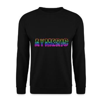 aymeric rs regenbogen - Unisex Pullover - Schwarz - Vorne - Alina (178cm) & Michal (187cm)