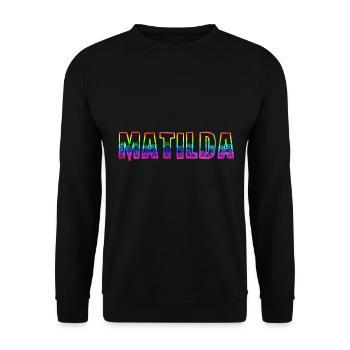 matilda rs regenbogen - Unisex Pullover - Schwarz - Vorne - Alina (178cm) & Michal (187cm)