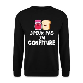 J'peux pas j'ai confiture - Sweat-shirt Unisexe - noir - Devant - Alina (178cm) & Michal (187cm)