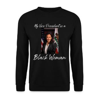 Kamala Harris 2020, let's do it, Kamala Harris - Unisex Sweatshirt - black - Front - Alina (178cm) & Michal (187cm)