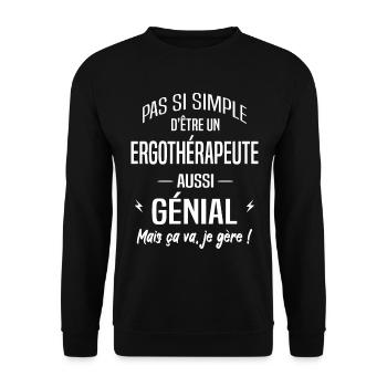 Ergothérapeute - Sweat-shirt Unisexe - noir - Devant - Alina (178cm) & Michal (187cm)