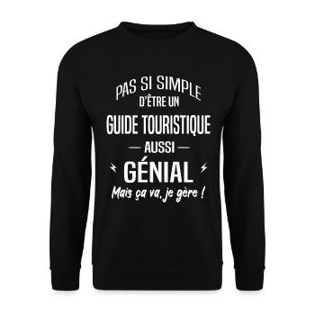 Guide touristique - Sweat-shirt Unisexe - noir - Devant - Alina (178cm) & Michal (187cm)