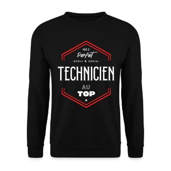 Technicien parfait et au top - Sweat-shirt Unisexe - noir - Devant - Alina (178cm) & Michal (187cm)