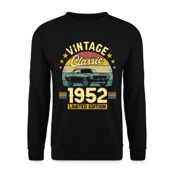 Vintage 1952 Original Anniversary 70 Years - Unisex Sweatshirt - black - Front - Alina (178cm) & Michal (187cm)