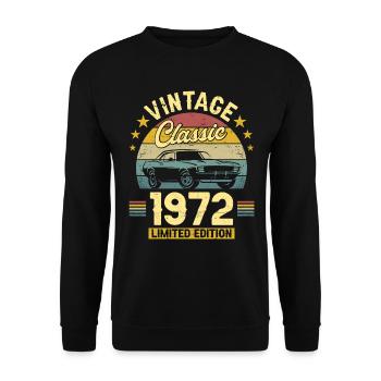 Vintage 1972 Original Anniversaire 50 Ans - Sweat-shirt Unisexe - noir - Devant - Alina (178cm) & Michal (187cm)