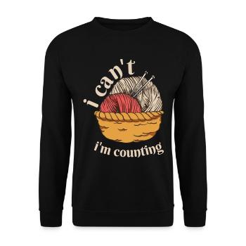 I Can't I'm Counting Knitting - Unisex Pullover - Schwarz - Vorne - Alina (178cm) & Michal (187cm)