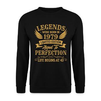Die Legenden wurden 1979 in limitierter Auflage geboren - Unisex Pullover - Schwarz - Vorne - Alina (178cm) & Michal (187cm)