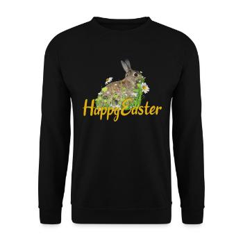 Happy Easter rabbit - Unisex Sweatshirt - black - Front - Alina (178cm) & Michal (187cm)