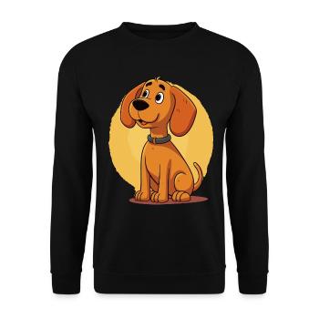 Niedliches Hundedesign für Hundebesitzer - Unisex Pullover - Schwarz - Vorne - Alina (178cm) & Michal (187cm)