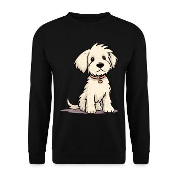 Niedliches Hundedesign für Hundebesitzer - Unisex Pullover - Schwarz - Vorne - Alina (178cm) & Michal (187cm)