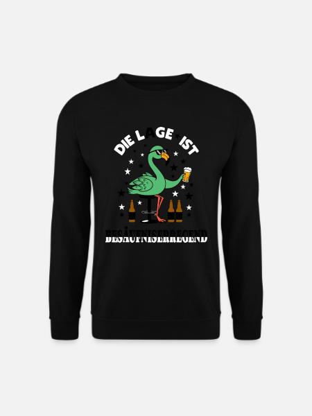 Drôle de flamant rose vert - Sweat-shirt Unisexe - noir