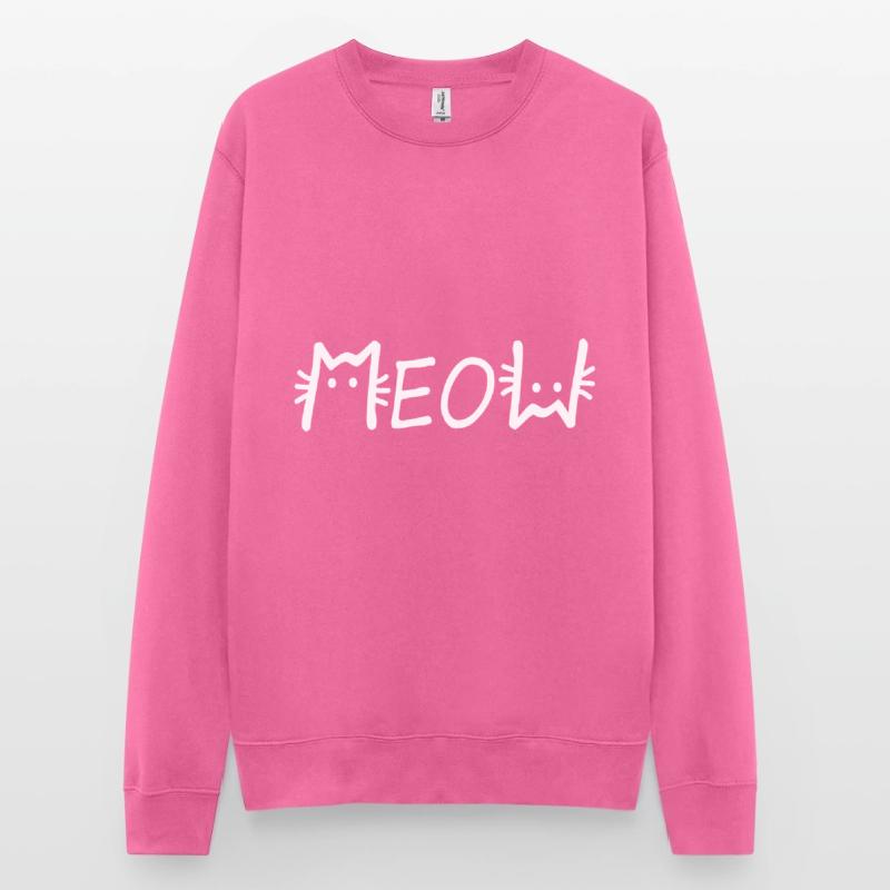 Couleur de motif de chat mignon chat meow chat librement sélectionnable Sweat-shirt Unisexe