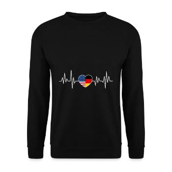 USA Germany Flag Two Countries - Unisex Sweatshirt - black - Front - Alina (178cm) & Michal (187cm)