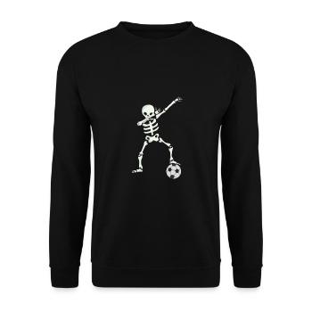 Football skeleton dab - Unisex Sweatshirt - black - Front - Alina (178cm) & Michal (187cm)
