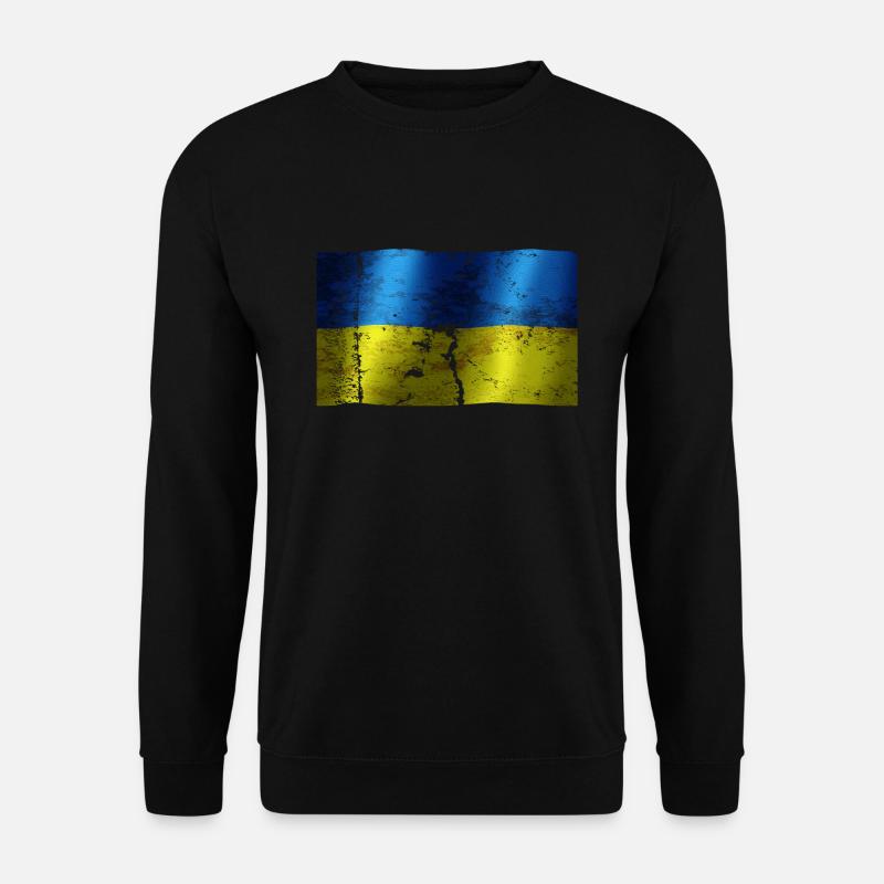 Ukraine Flagge ein cooler Vintage used Sport Look - Unisex Pullover - Schwarz