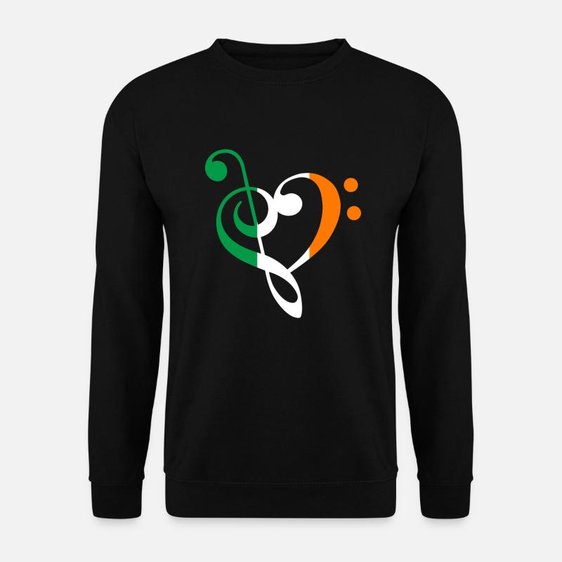 Irland Musik Noten in Herz Form - Unisex Pullover - Schwarz