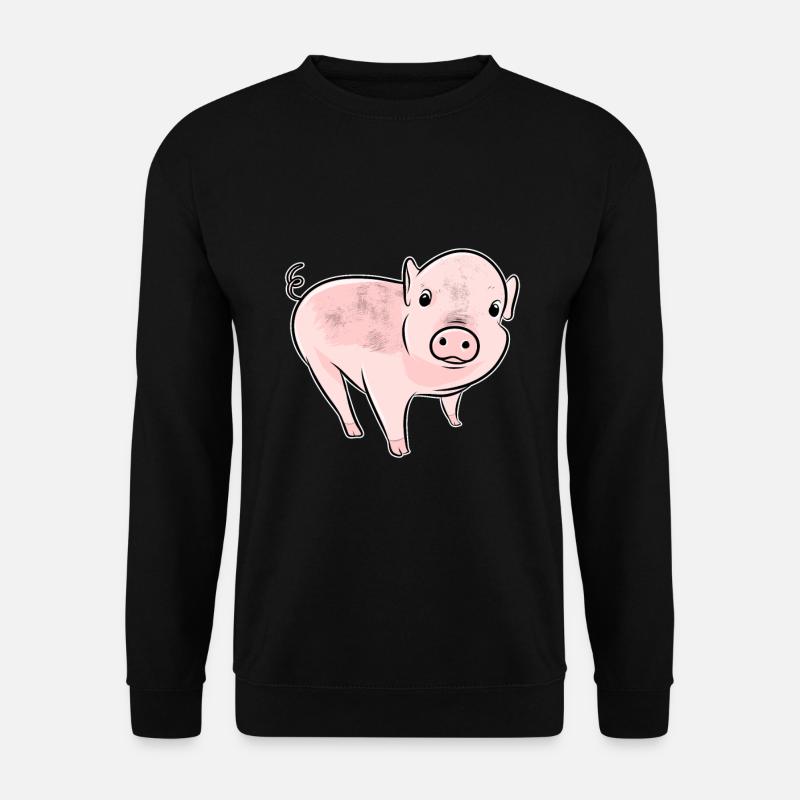 cute piglet pig vegan - Unisex Sweatshirt - black