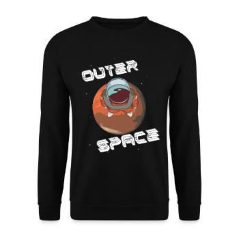 Weltraum Astronaut - Unisex Pullover - Schwarz - Vorne - Alina (178cm) & Michal (187cm)