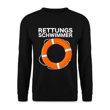 Rettungsschwimmer - Unisex Pullover - Schwarz - Vorne - Alina (178cm) & Michal (187cm)