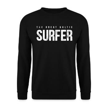 SURFER BALTIC SEA LAKE HOLIDAY SURFING KITE SAYING MOTIF - Unisex Sweatshirt - black - Front - Alina (178cm) & Michal (187cm)