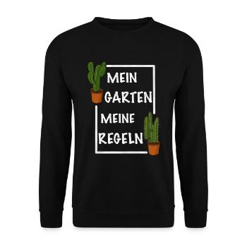 Mein Garten meine Regeln - Unisex Pullover - Schwarz - Vorne - Alina (178cm) & Michal (187cm)