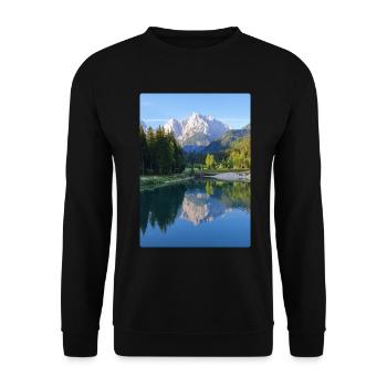 Jasna See Kranjska Gora Slowenien - Unisex Pullover - Schwarz - Vorne - Alina (178cm) & Michal (187cm)