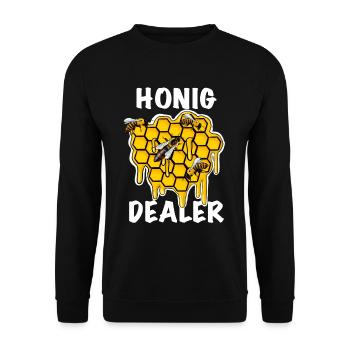 Honig dealer als Imker Bienen - Unisex Pullover - Schwarz - Vorne - Alina (178cm) & Michal (187cm)