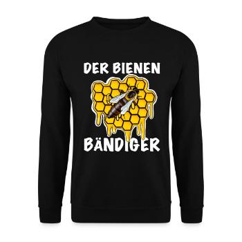 Der Bienen Bändiger Imker - Unisex Pullover - Schwarz - Vorne - Alina (178cm) & Michal (187cm)