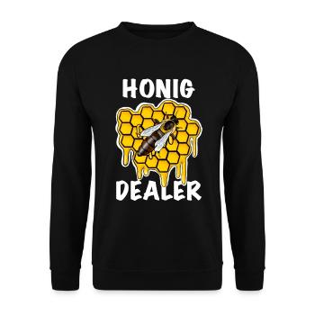 Imker Honig dealer - Unisex Pullover - Schwarz - Vorne - Alina (178cm) & Michal (187cm)