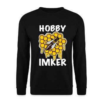 Hobbyimker Honigwabe Biene - Unisex Pullover - Schwarz - Vorne - Alina (178cm) & Michal (187cm)