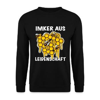 Imker aus Leidenschaft Imkerei Honig Herstellung - Unisex Pullover - Schwarz - Vorne - Alina (178cm) & Michal (187cm)