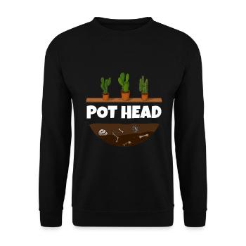 Pot head Pflanzen Gärtner - Unisex Pullover - Schwarz - Vorne - Alina (178cm) & Michal (187cm)