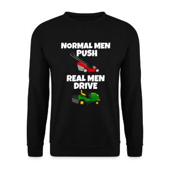 Règle de la tondeuse à gazon pour hommes - Sweat-shirt Unisexe - noir - Devant - Alina (178cm) & Michal (187cm)
