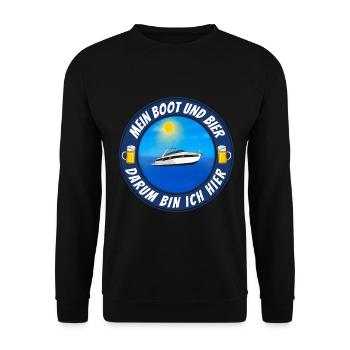 Boot und Bier - Unisex Pullover - Schwarz - Vorne - Alina (178cm) & Michal (187cm)