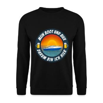 Boot und Bier - Unisex Pullover - Schwarz - Vorne - Alina (178cm) & Michal (187cm)