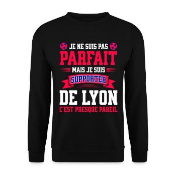 Supporter Football Lyon Fier Lyonnais - Sweat-shirt Unisexe - noir - Devant - Alina (178cm) & Michal (187cm)