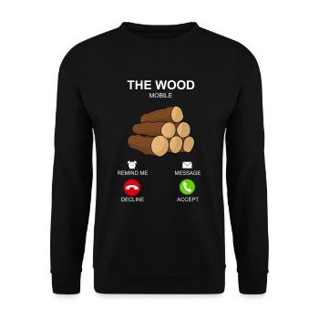 Holz Anruf - Unisex Pullover - Schwarz - Vorne - Alina (178cm) & Michal (187cm)
