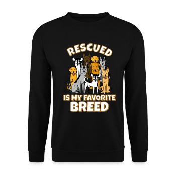 Dogs Adopt Do Not Buy Favorite Breed - Unisex Sweatshirt - black - Front - Alina (178cm) & Michal (187cm)